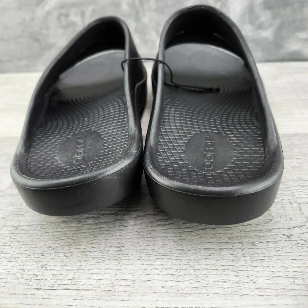 OOFOS OOAHH Slide Impact Absorption Recovery Sandals, Size W10/M8 Black New - Picture 8 of 14